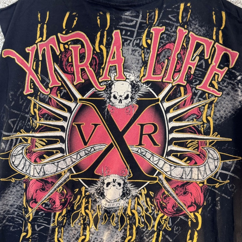 XAR Unlimited Mens Large Black Graphic Muscle Tank Top Skulls Chains VRX - Picture 4 of 8